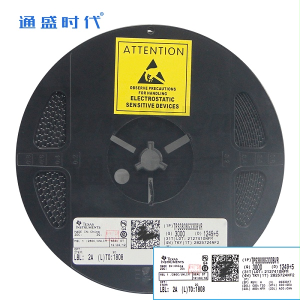 TPS3808G33DBVR封装SOT23 TI德州仪器电源控制器监控芯片